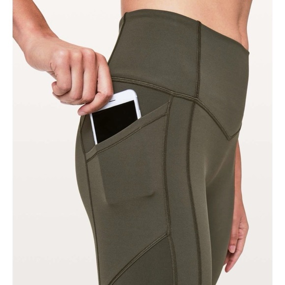 Lululemon Athletica High Rise All The Right Places Crop II 23” Sz 6 Dark Olive - Picture 3 of 14